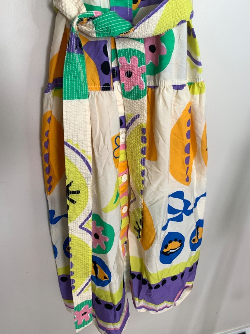 Zara Printed Colourful Button Front Midi Dress L - Picture 14 of 15